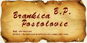 Brankica Postolović vizit kartica